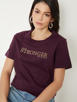 max - Women Typography Printed T-shirt