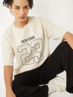 max - Women Typography Printed Boxy Fit T-shirt