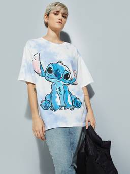 max - URB_N Women Lilo and Stitch Print Oversized T-shirt