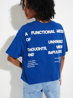 max - URB_N Women Typography Printed Boxy Fit T-shirt
