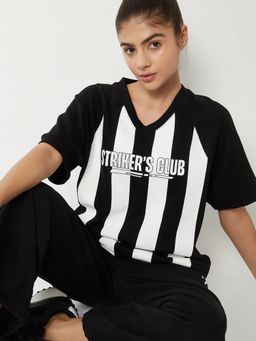 max - Women Striped Boxy Fit Butter soft T-shirt