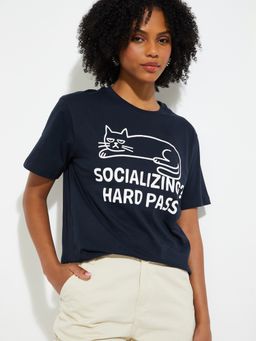 max - URB_N Women Typography Relaxed Fit T-shirt