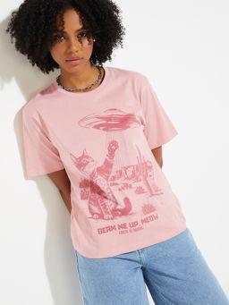 max - URB_N Women Printed Relaxed Fit T-shirt