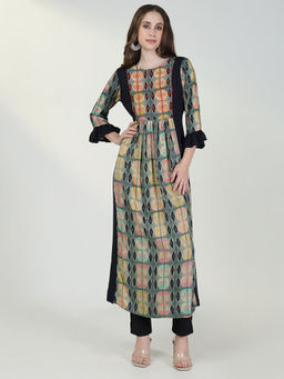 SHOWOFF - Women's Multi-Colour Printed Anarkali Kurta