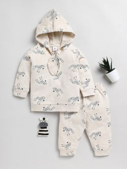Clt.s - Kids Cream Animal Print Co-Ord Set (Set of 2)