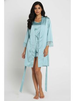 Zivame - Luxe Satin Sleep Nightsuit - Mist Green