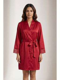 Zivame - Luxe Satin Sleep Nightsuit - Scarlet Sag
