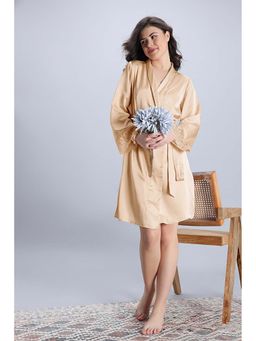 Zivame - Luxe Satin Sleep Nightsuit - Sun Kiss