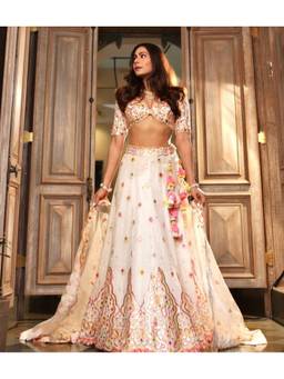 Gopi Vaid - Noorie White Lehenga with Blouse and Dupatta