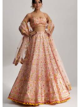 Gopi Vaid - Delnaz Pink Lehenga with Blouse and Dupatta