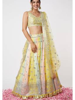 Gopi Vaid - Chand Yellow Lehenga with Choli and Dupatta