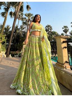 Gopi Vaid - Noor Green Lehenga with Blouse and Dupatta