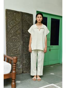 Raas By Ekta - Off White Lazy Rise Of Light Kurta with Pant