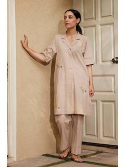 Raas By Ekta - Beige Song Of Ladybug Kurta with Pant