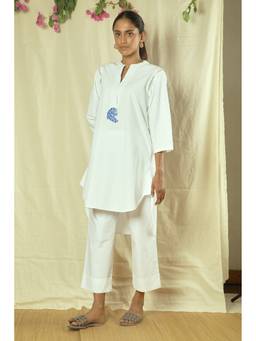 Raas By Ekta - White Tiger Kurta with Pant