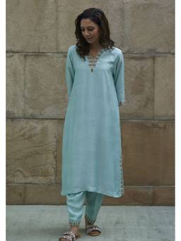 Raas By Ekta - Green Aura Of Retro Glam Kurta with Salwar