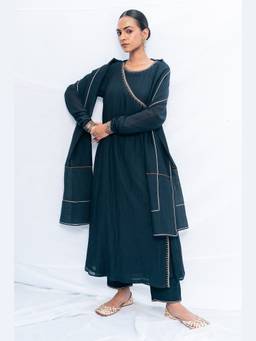 Raas By Ekta - Navy Blue Mastaani Kurta with Pant and Dupatta