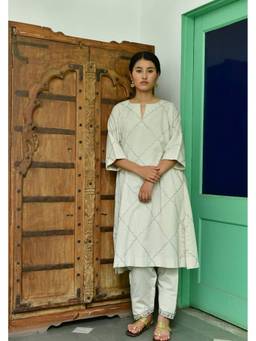Raas By Ekta - White Unhurried moments Kurta and Pant