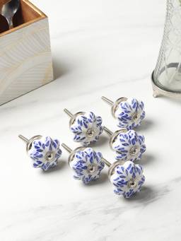 De Maison Decor - Blue Bleu Flora Knob (Pack of 6)
