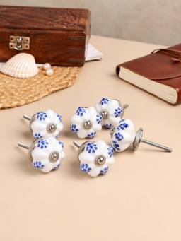De Maison Decor - Blue Floresca Knob (Pack of 6)