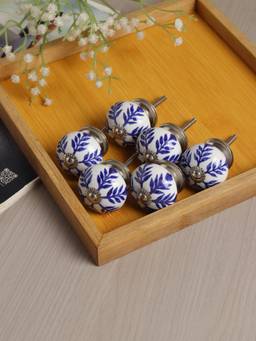 De Maison Decor - Blue Ink Petal Knob (Pack of 6)