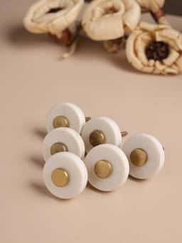 De Maison Decor - White Orla Marble Knob (Pack of 6)