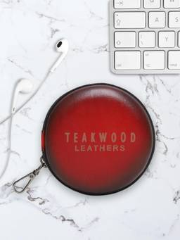 Teakwood - Leathers Red Solid Leather Headphone Case