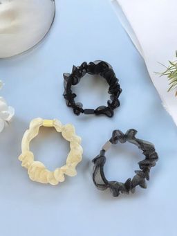 Yellow Bee - Charming Chic Scrunchies -Pack of 3, Multi-Color