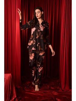 LAALZARI - Brown Printed Top with Pants (Set of 2)