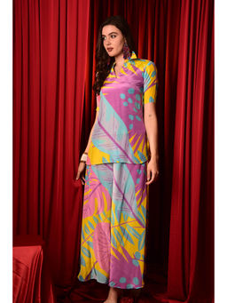 LAALZARI - Multi Colour Printed Top with Palazzo (Set of 2)