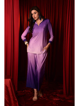 LAALZARI - Purple Ombre Co-Ord (Set of 2)
