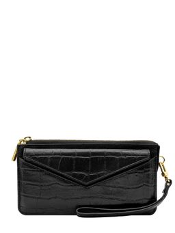 Eske - Ebony Zipped Wallet, Croco Black
