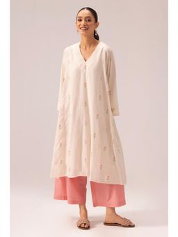 Gahan - Womens Cream Viscose Rayon Printed Kurta with Palazzo
