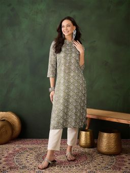 Gahan - Womens Green Trendy Floral Stylish Kurta