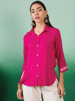 Gahan - Womens Pink Shirt Style Trendy Stylish Top