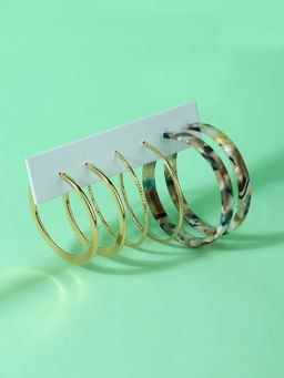 Lilly & Sparkle - Multicoloured Circular Hoop Earrings Set of 3