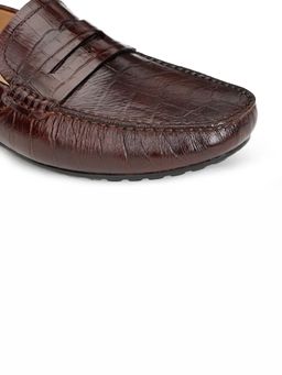 SHUTIQ - Quero Croco Cocoa Brown Shoes
