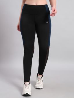 CLOTHWIK - Women Colorblock Slim-Fit Sports Tights - Black