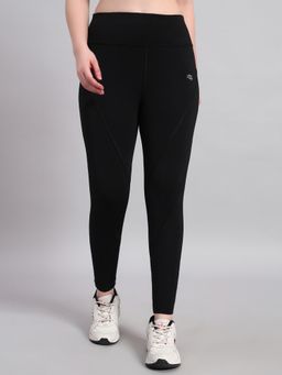 CLOTHWIK - Women Solid Slim-Fit Dry-Fit Tights - Black