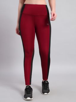 CLOTHWIK - High-Rise Ankle-Length Gym Tights - Maroon