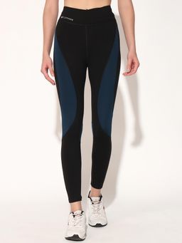 CLOTHWIK - Women High Waist Overlap Tights - Black