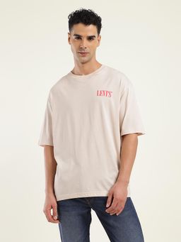 Levi's - Mens Beige Solid Loose Fit T-Shirt