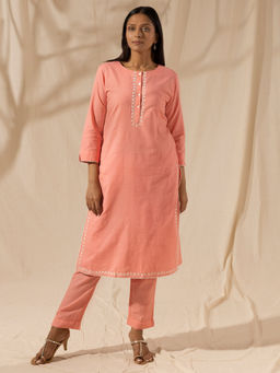 Likha - Coral Embroidered Kurta & Pant LIKSKD11 (Set of 2)