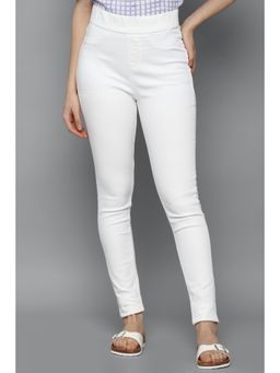 Allen Solly - Women White Skinny Fit Dark Wash Jeans