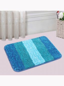 Saral Home - Turquoise Microfiber Anti Skid Bath Mat 35x50 cm (Pack of 2)