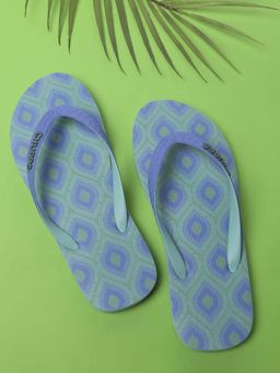Chupps - Women Blue Quilt Bloom Flipflops
