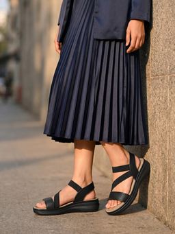 ROCIA - By Regal Black Women Comfort Sandals