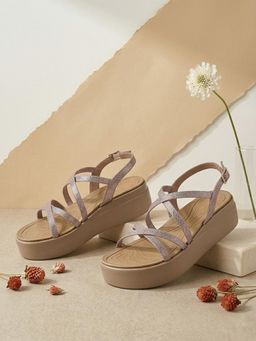 ROCIA - By Regal Rose Gold Women Strappy Casual Platform Sandals