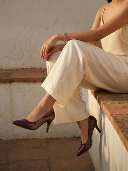 ROCIA - By Regal Maroon Women Patent Stiletto Pumps