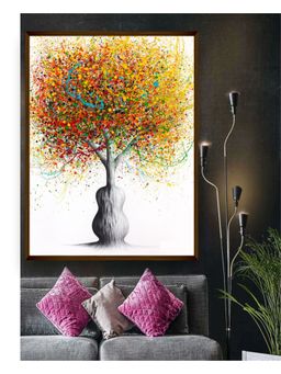 The Art House - Grey Yellow Abstract Painting Wall Art